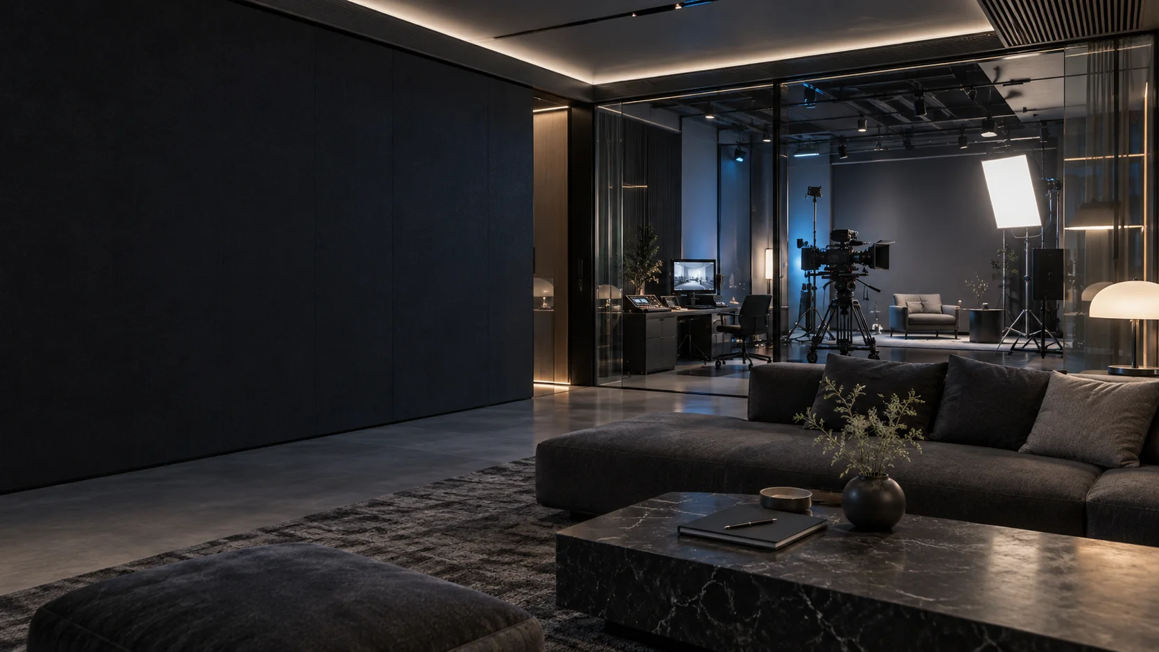 Premium media lounge and filming space concept